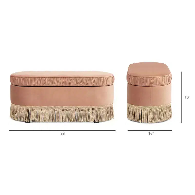 Pouff Contenitore Ovale da 38" - Fascino Vintage