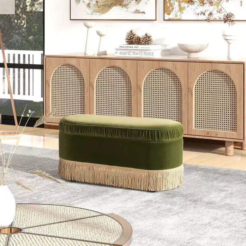 Pouff Contenitore Ovale da 38" - Fascino Vintage