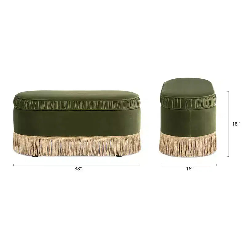 Pouff Contenitore Ovale da 38" - Fascino Vintage