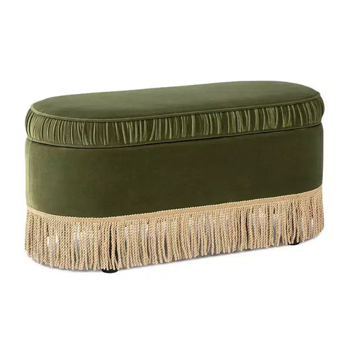 Jennifer Taylor Home Serena 38 Oval Storage Bench Ottoman