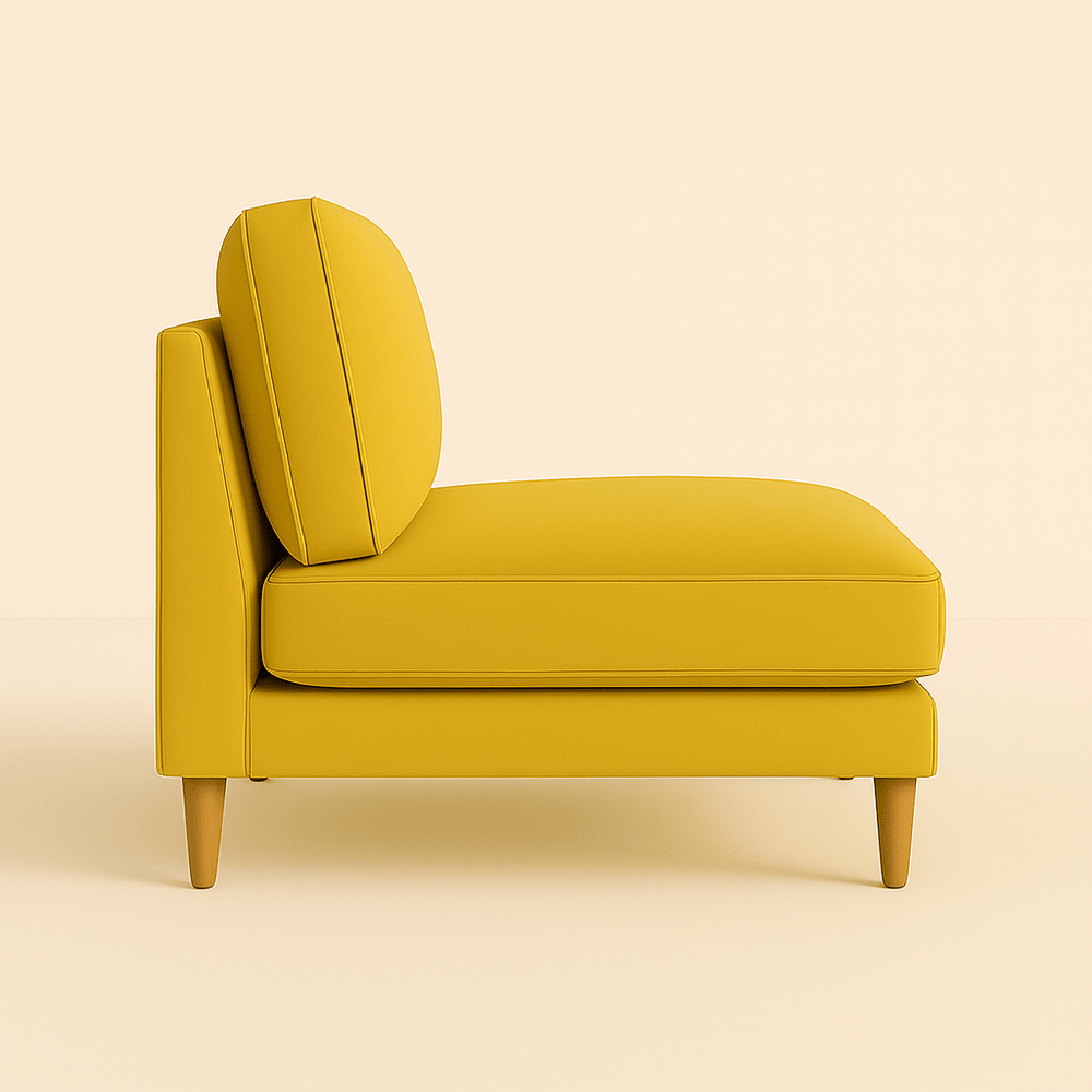 Poltrona SLIM senza braccioli in tessuto – Design compatto - Divano moderno disponibile in vari tessuti e colori - Sofa.Store