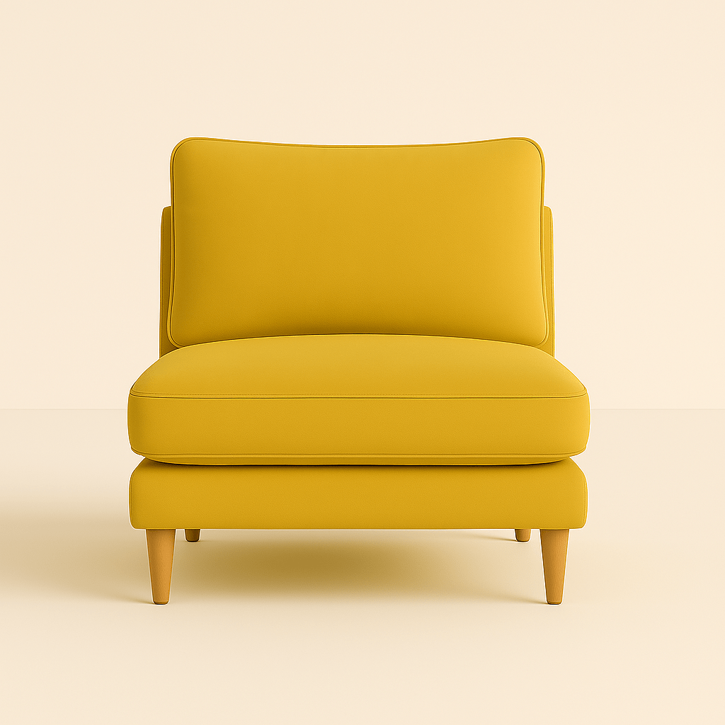 Poltrona SLIM senza braccioli in tessuto – Design compatto - Divano moderno disponibile in vari tessuti e colori - Sofa.Store