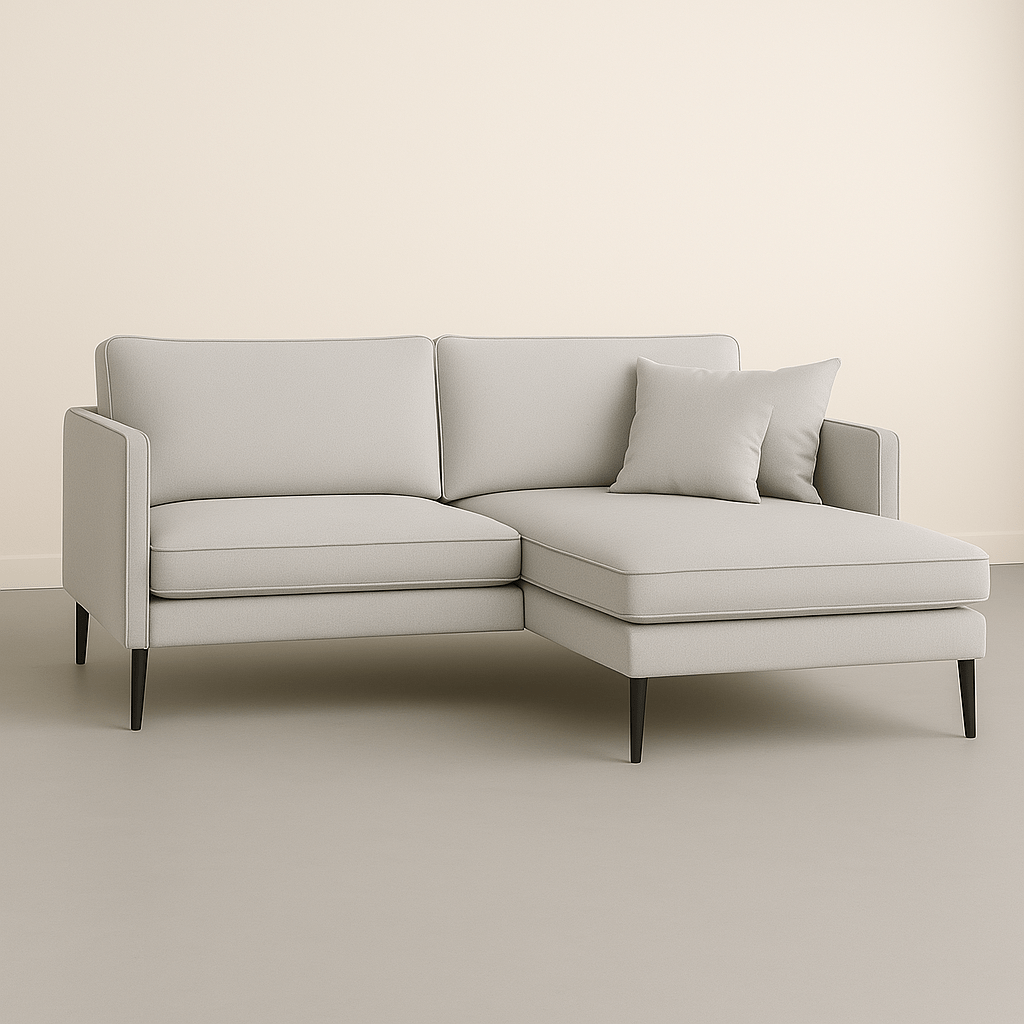 Tyler – Divano angolare con chaise - longue in stile scandinavo - Divano moderno disponibile in vari tessuti e colori - Sofa.Store