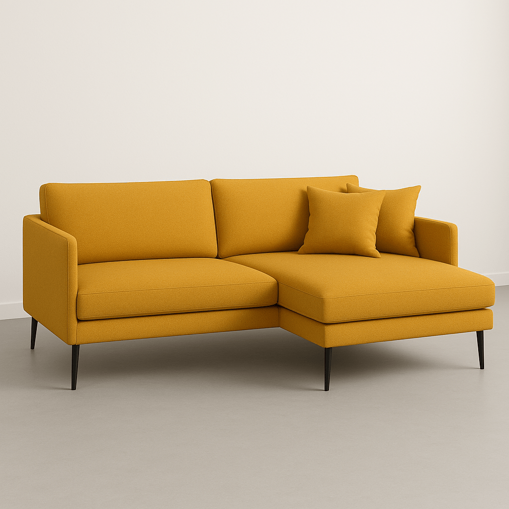 Tyler – Divano angolare con chaise - longue in stile scandinavo - Divano moderno disponibile in vari tessuti e colori - Sofa.Store