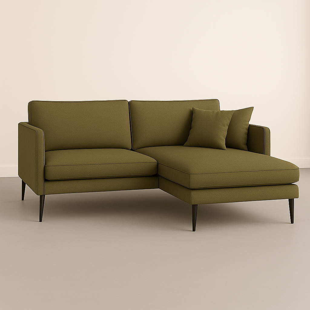 Tyler – Divano angolare con chaise - longue in stile scandinavo - Divano moderno disponibile in vari tessuti e colori - Sofa.Store